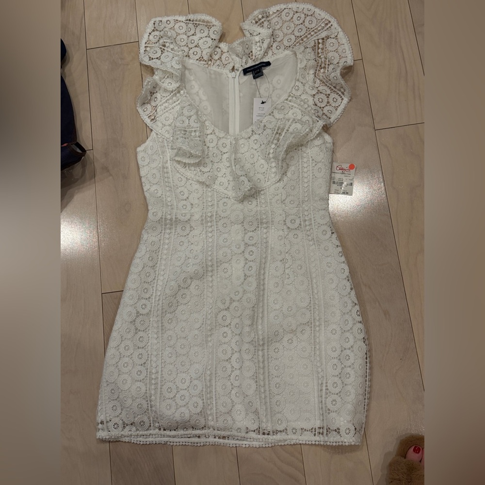 New French Connection White Lace Dress Sz 10